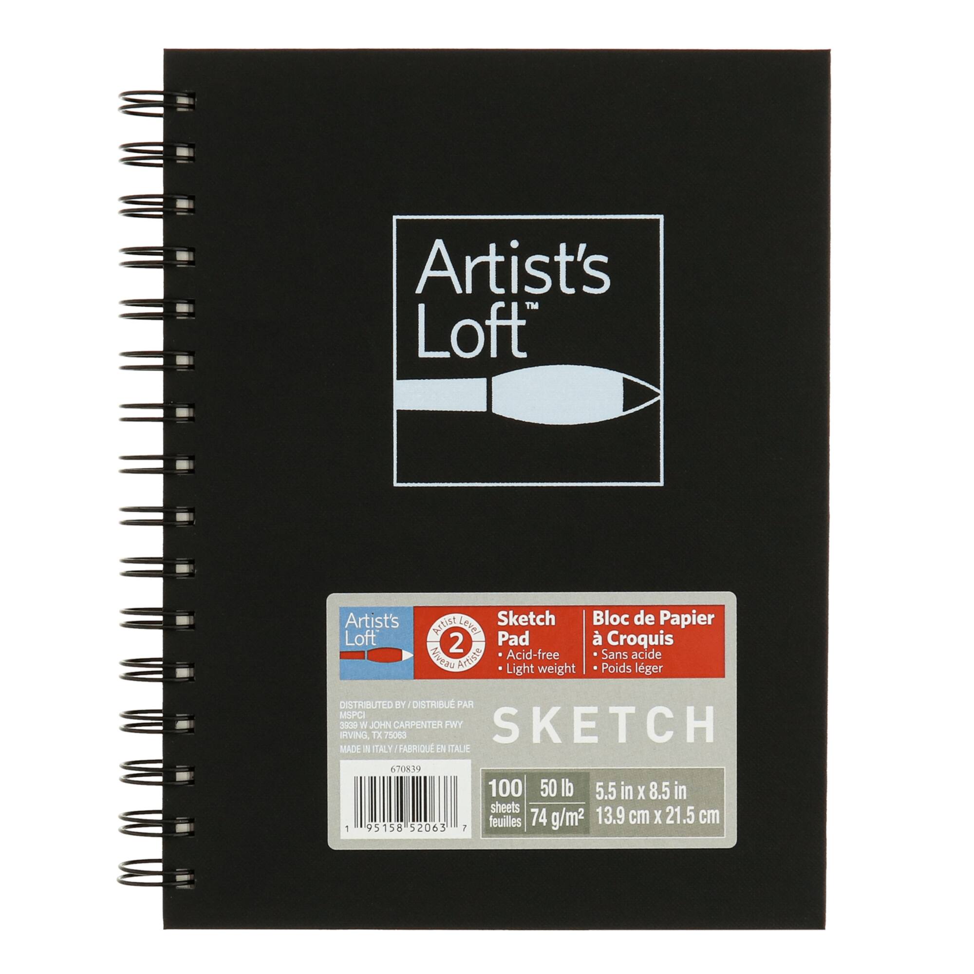 6 Pack: Black Hard Cover Sketchbook by Artist's Loft™, 5.5" x 8.5"
